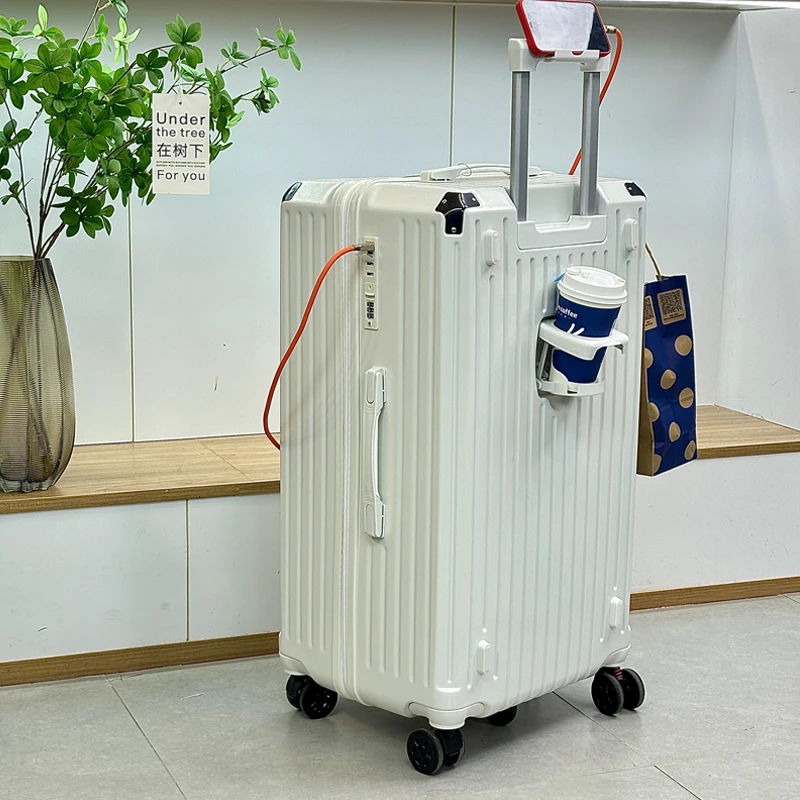 【大容量多功能】万向静音弹簧减震杯架五轮拉杆行李箱旅行箱