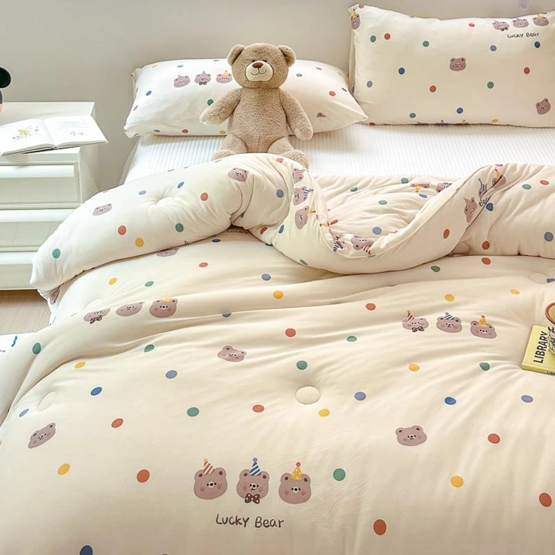 ins风针织棉被子冬被学生宿舍单人加厚保暖春秋被芯被褥四季通用