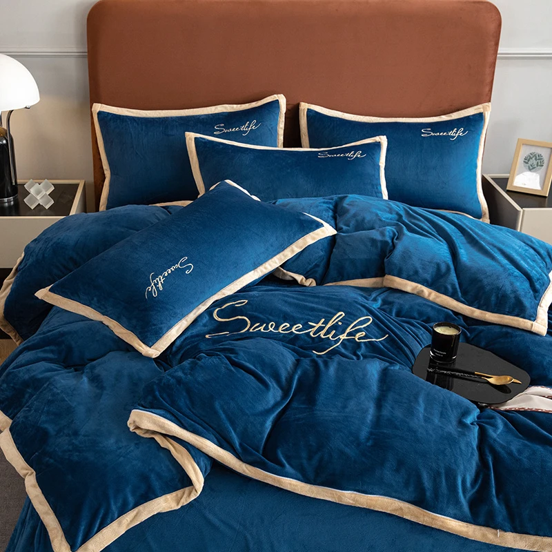 珊瑚绒被套单件冬天法兰绒宝宝绒单人双人牛奶毛绒加绒床单被罩厚