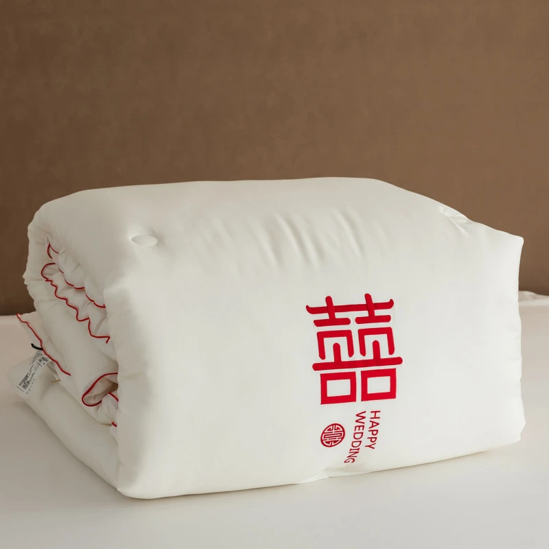婚庆陪嫁刺绣喜字加厚被芯冬被子四季大豆春秋空调被结婚太空被子