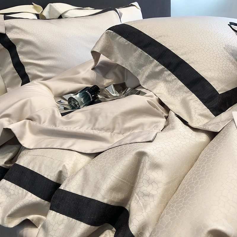 轻奢高级100支兰精天丝四件套夏季冰丝裸睡床单被套床上用品4件套