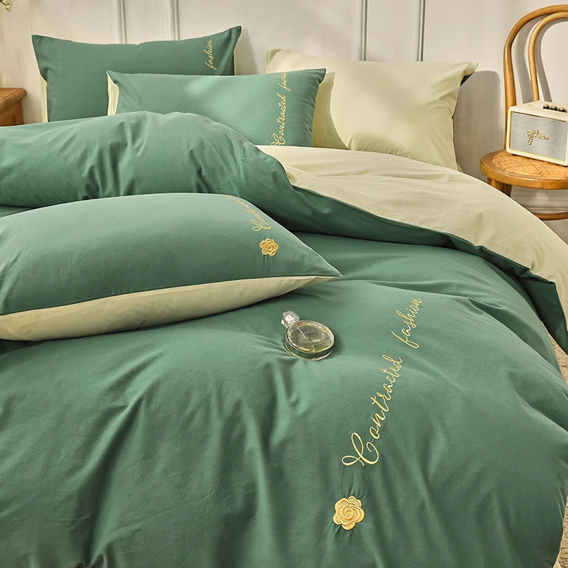 学生宿舍纯棉全棉水洗棉四件套被套单人被单双人床上用品被罩床单