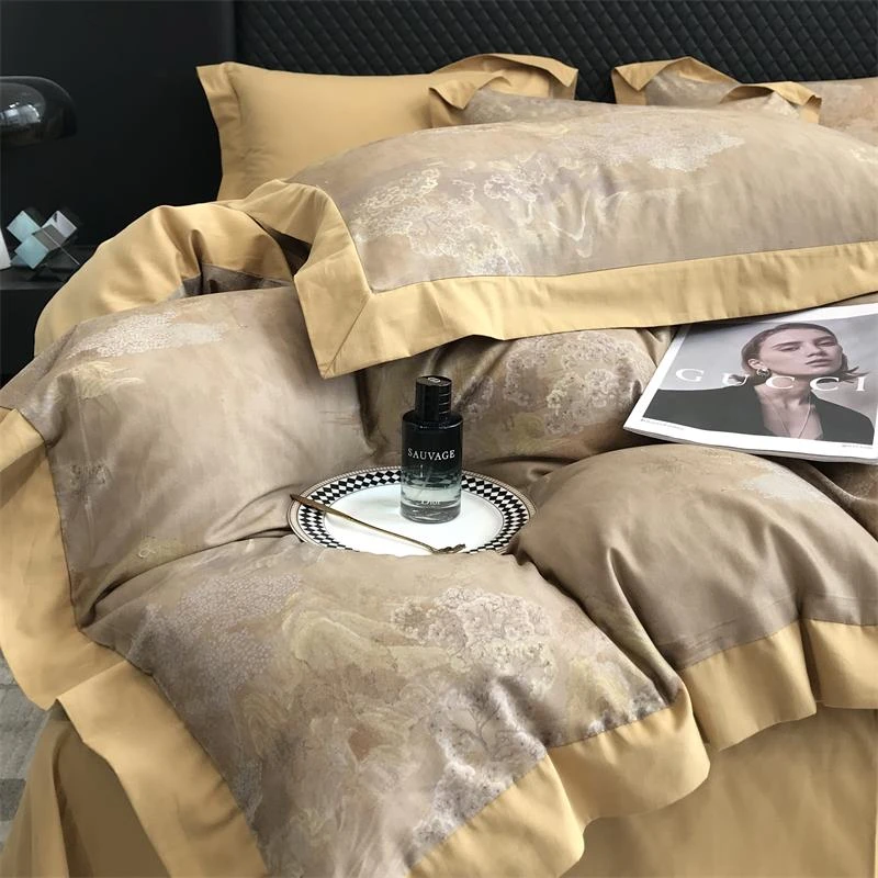 高端轻奢100支纯棉磨毛四件套全棉加厚保暖床单被套冬季床上用品4