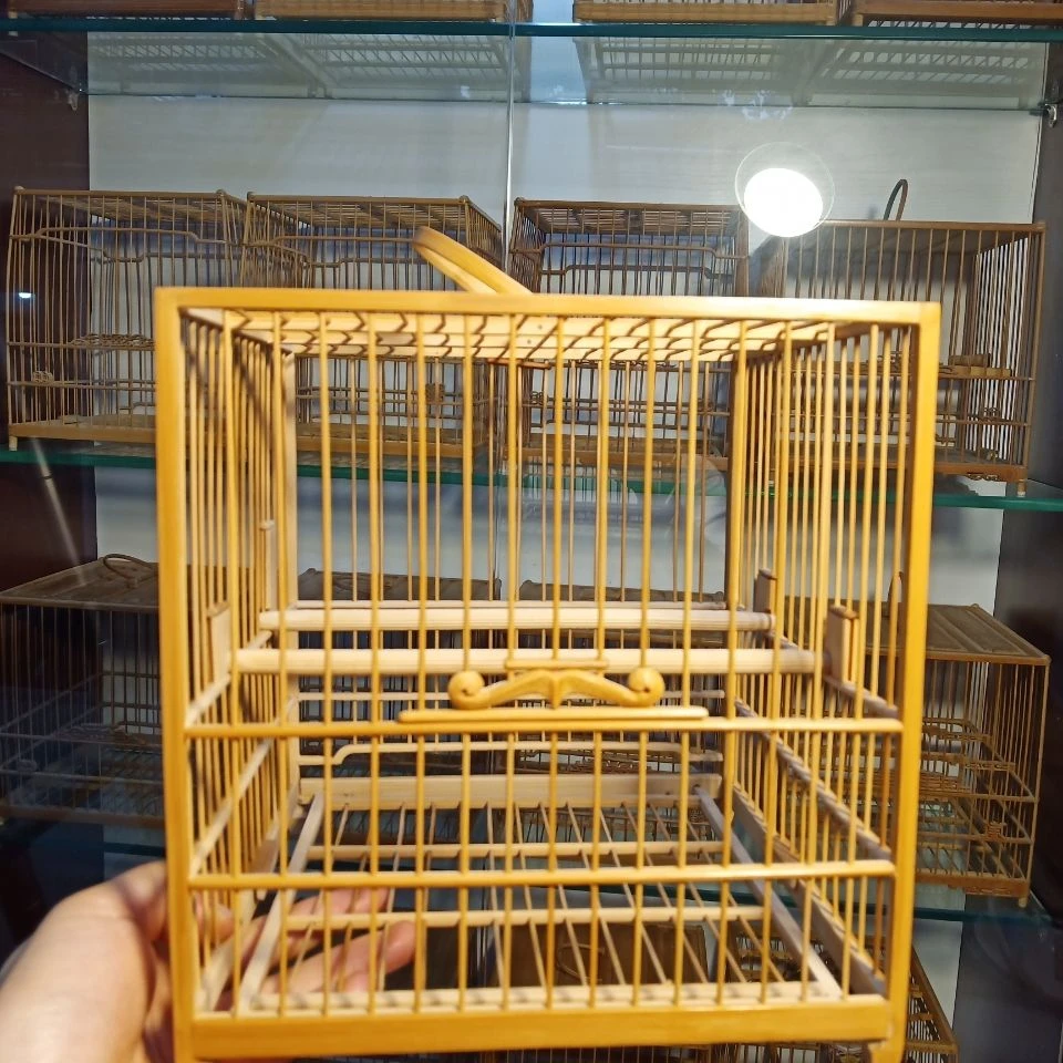 绣眼鸟笼南京老师傅制作榫卯【老虎退】海鸥门绣眼亮顶笼鸟笼大全