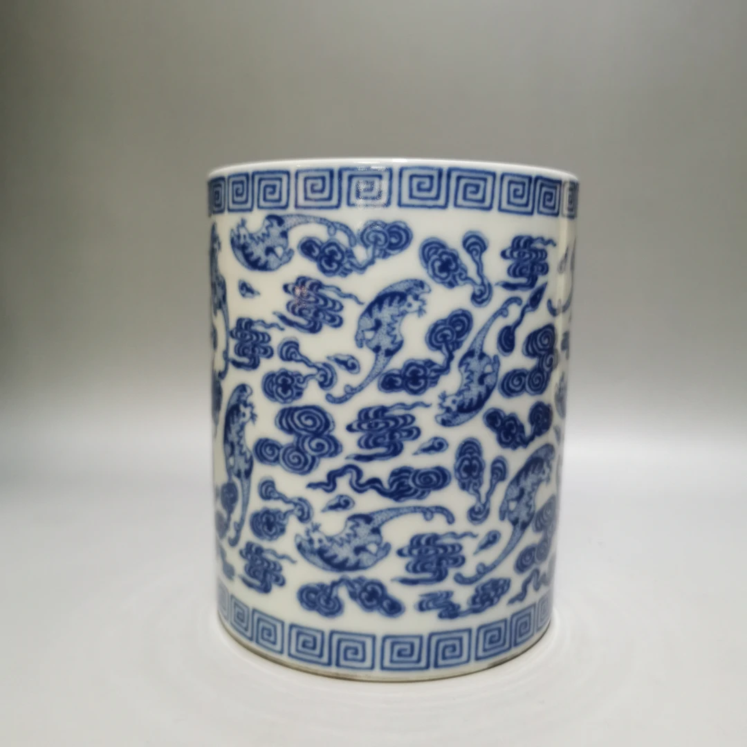 青花云蝠纹笔筒#239#