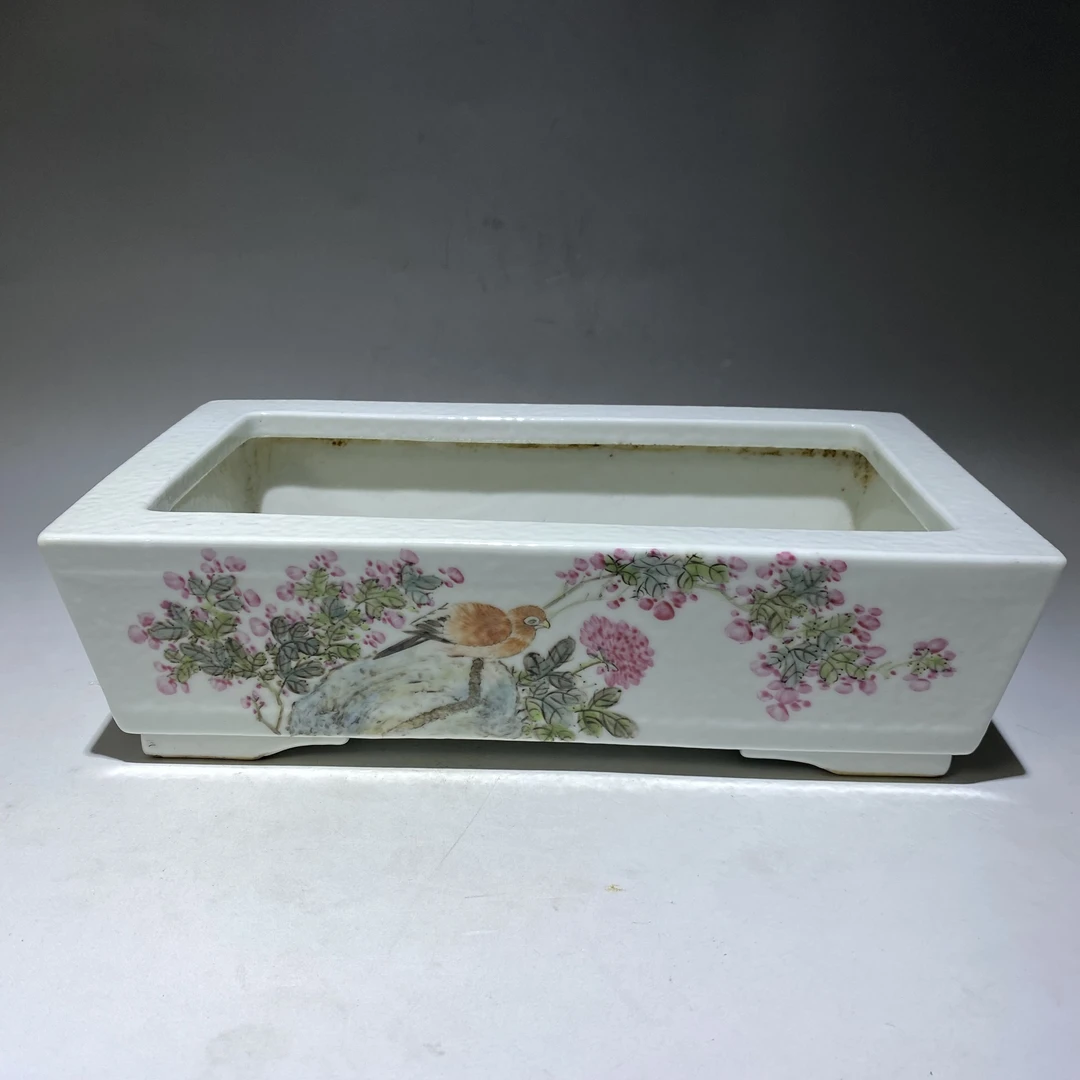 浅绛彩花鸟水仙盆#469#