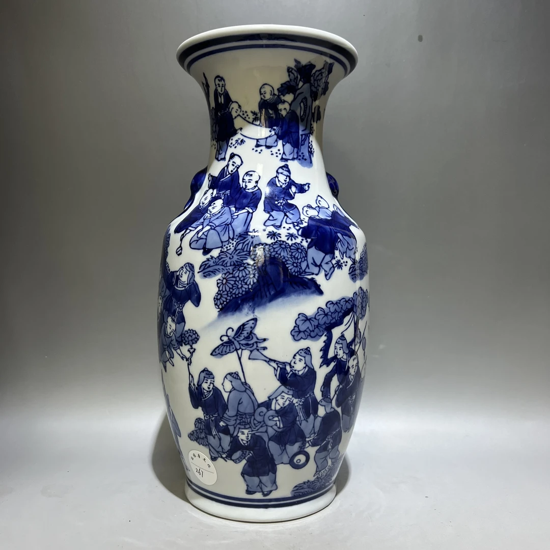 青花人物纹赏瓶#267#