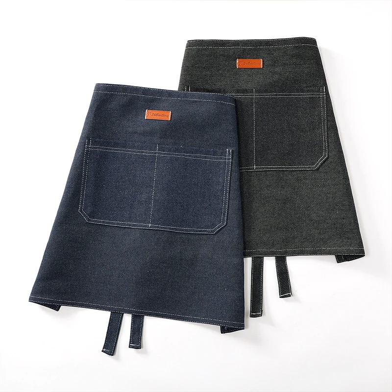 半身围裙厨房家用2025新款上班牛仔布工作夏季薄厨房女款防水厨房
