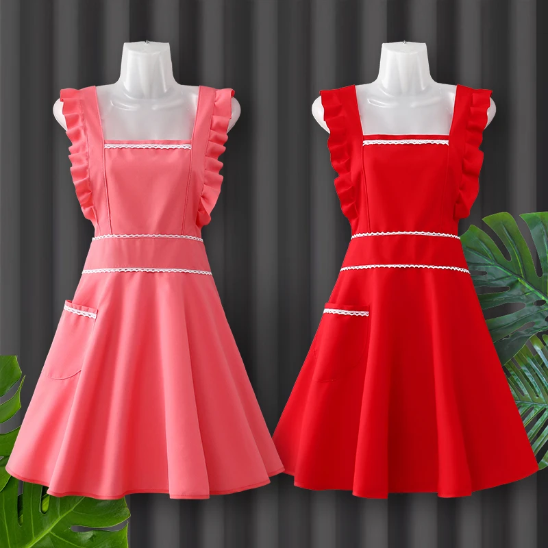 围裙厨房家用纯棉2025新款网红韩式时尚定制logo厨房女款防水厨房