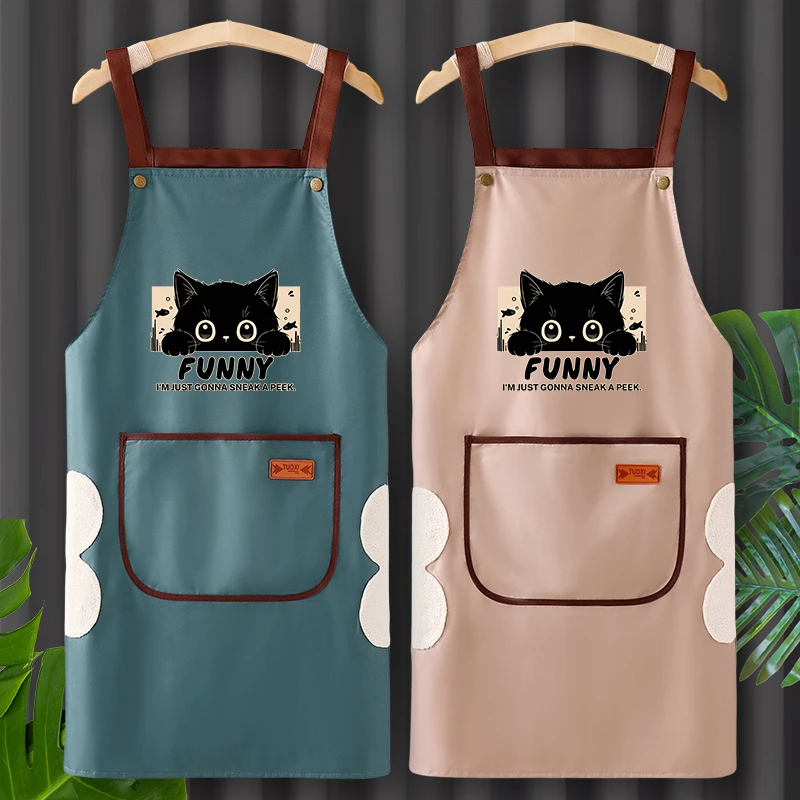 女围裙防油防水工作服厨房家用2025新款男士夏防水防油软皮皮围裙