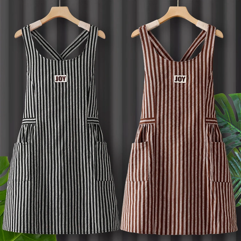 耐磨纯棉围裙厨房家用2025新款男士女工作服网红厨房专用纯棉围裙