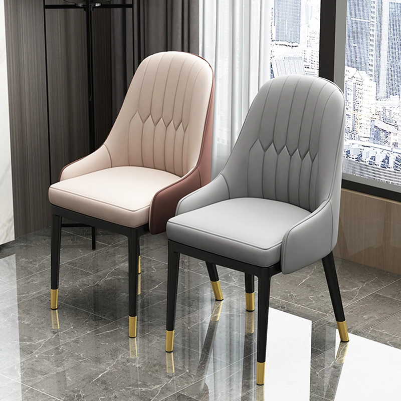 北欧轻奢餐椅家用现代简约网红靠背凳子餐厅皮革软包酒店椅子