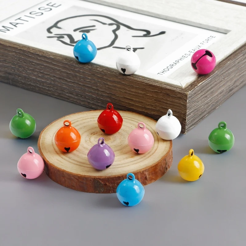 铃铛挂饰diy手工挂件钥匙扣彩色项链圣诞小铃铛装饰宠物猫挂铃