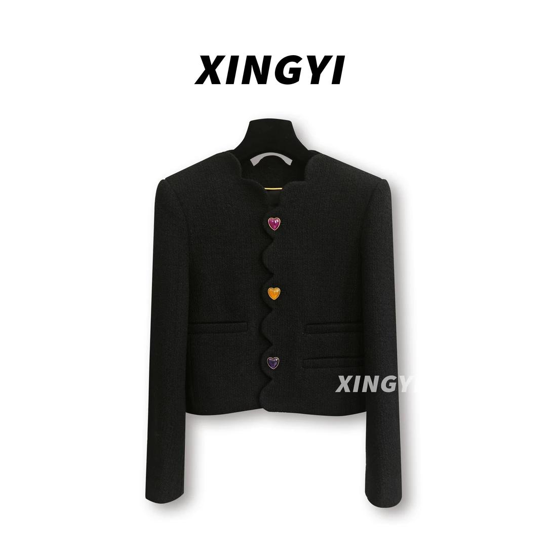『XINGYI』糖果色桃心扣法式气质上衣女外套小个子穿搭XY8114