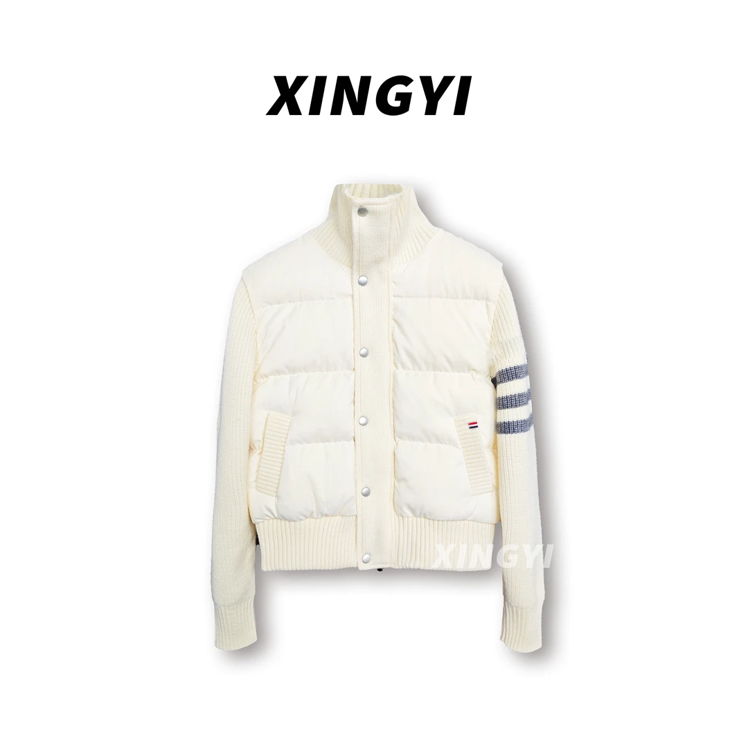 『XINGYI』立领短款学院风针织拼接羽绒服外套XY9233
