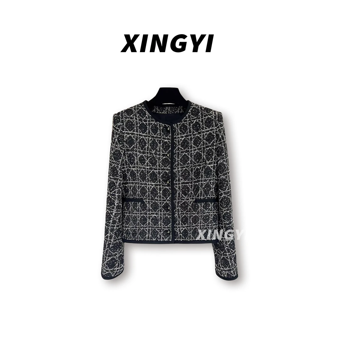 『XINGYI』高定菱形格立体刺绣法式千金名媛小香风短外套XY9163