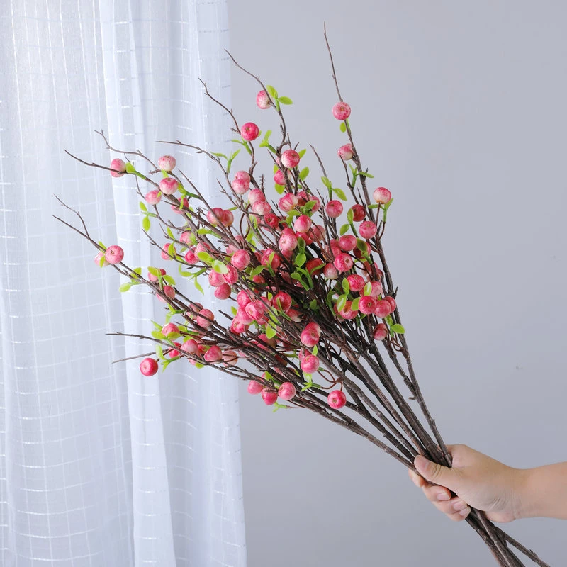 仿真小苹果红色装饰假花拍摄摆件插花仿真花客厅家居商场橱窗装饰