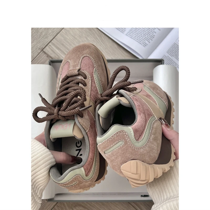 德训鞋子新款2023爆款女ⅰns潮百搭小众休闲鞋女秋季美拉德运动鞋