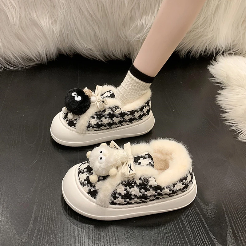 棉鞋女冬季外穿2025年新款加绒加厚保暖雪地靴百搭可爱厚底毛毛鞋