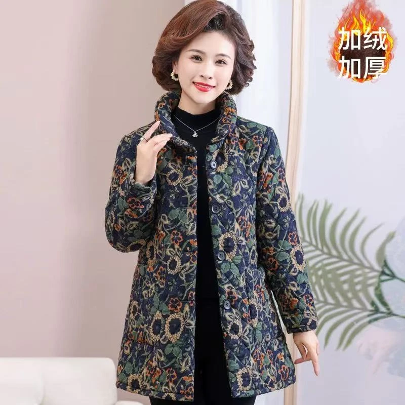 Y089冬装加绒棉衣2025新款休闲加厚保暖棉袄洋气棉服-乐乐