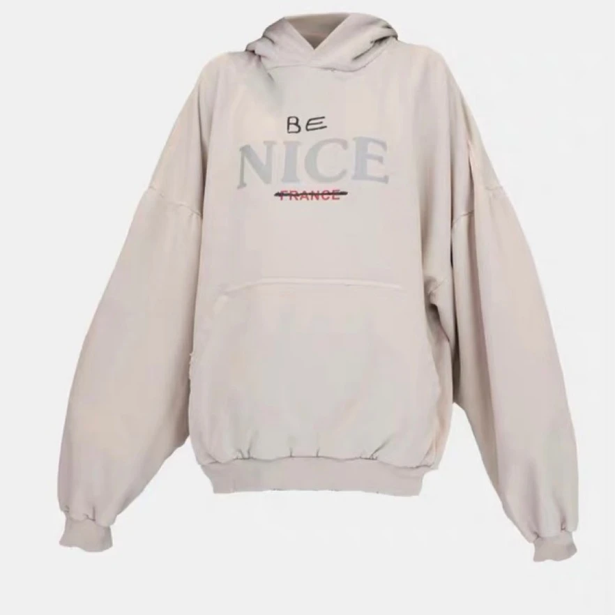 【新品上新】116 秋冬NICE字母印花连帽卫衣男时尚潮流流行休闲百搭