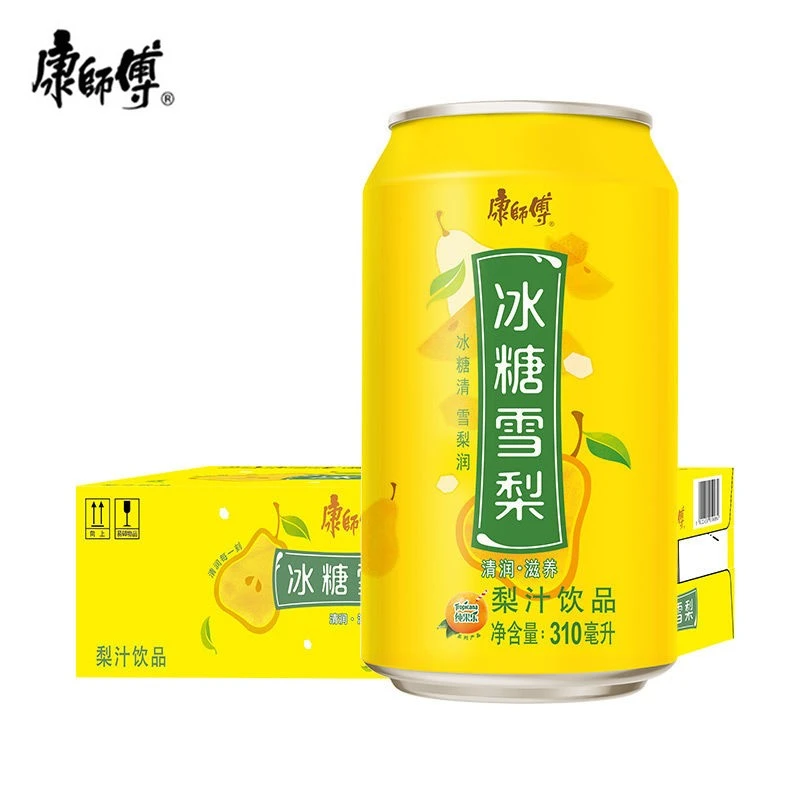 康师傅冰糖雪梨310ml*24罐梨汁饮料清润滋养夏季果味饮品易拉罐装