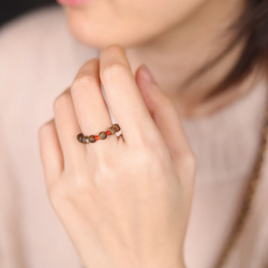 【菩萨蛮】白棋4mm圆珠 九九沉沉香手串 国风原创设计 多样性发一