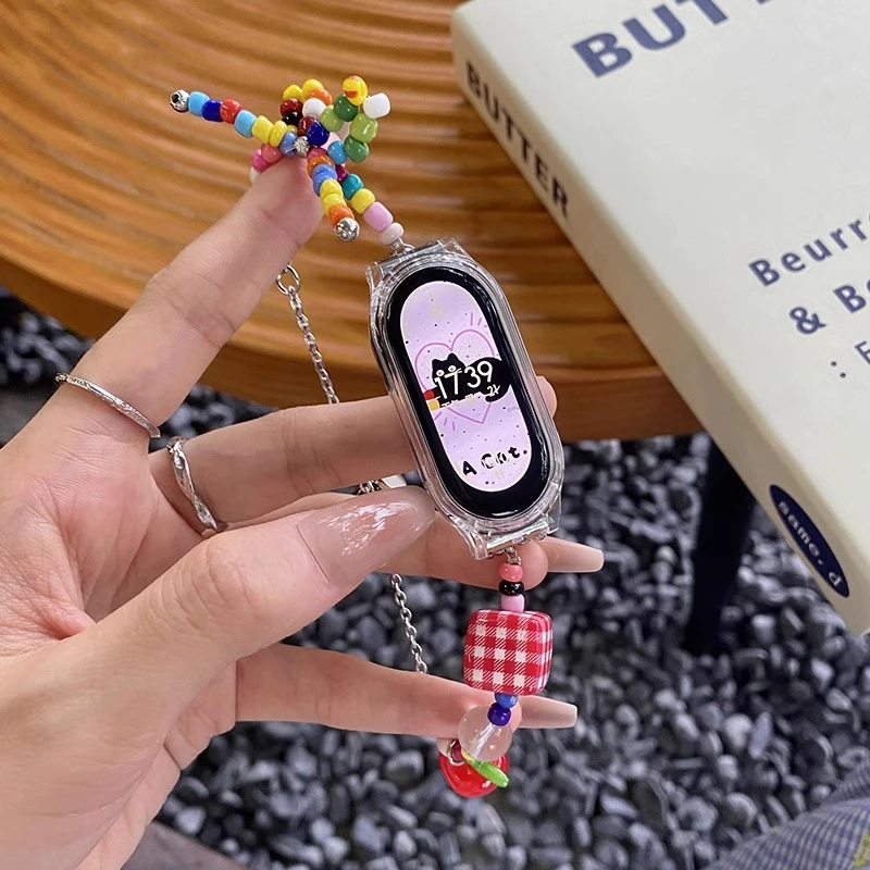 红苹果蝴蝶结ins风夏天适用小米手环89腕带NFC版手链式小米76表带