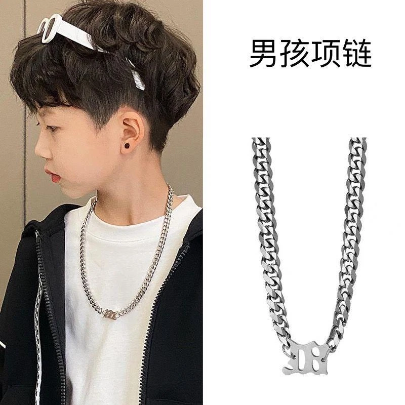 合金吊坠 儿童项链男孩百搭配饰潮嘻哈风吊坠女童搭配衣服街头街