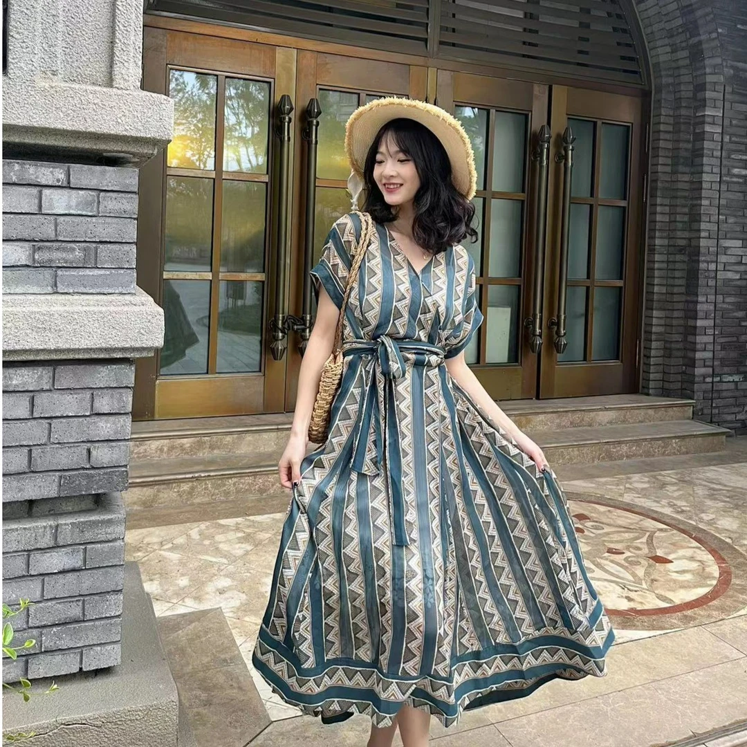 GIRDEAR/哥弟【双笙】优雅风度假休闲显瘦气质夏季连衣裙1500238