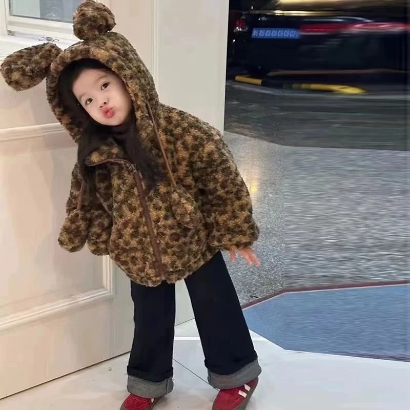 男宝女宝同款豹纹外套儿童时尚加厚