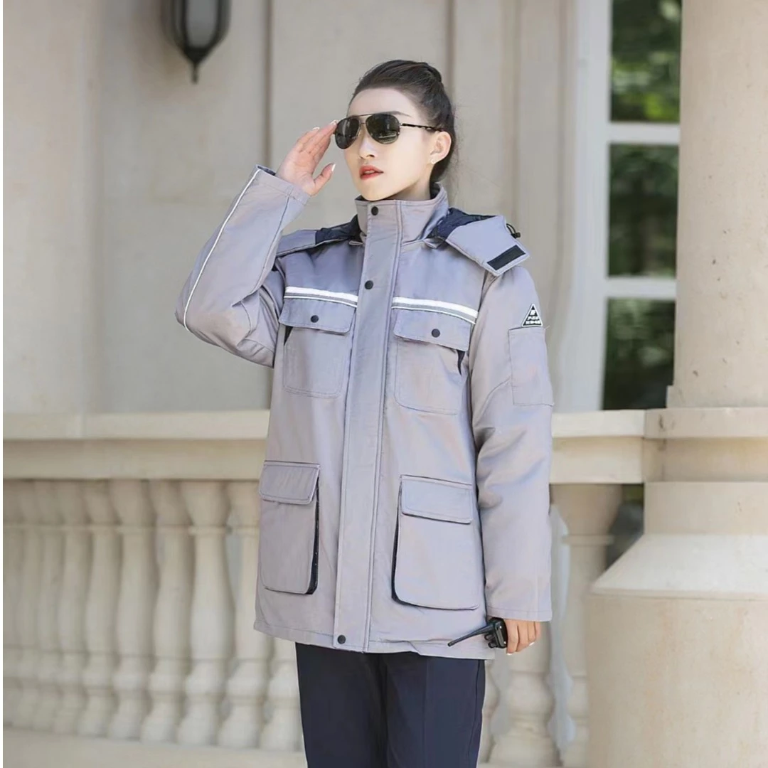 冬季棉服工作服加厚加绒男女反光电力工程防静电劳保服棉袄大衣