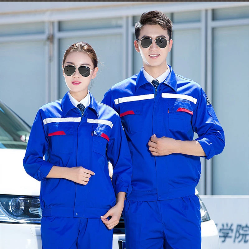 春秋工作服防静电男加厚加油站套装长袖工厂车间劳保服耐磨耐脏