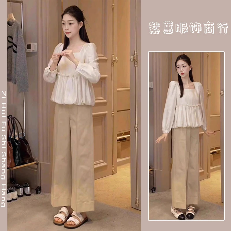 早秋装搭配一整套时尚盐系轻熟韩系氛围感韩里韩气穿搭小香风套装