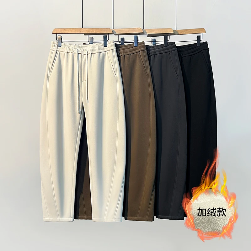 【重磅高棉感立裁弯刀裤】秋冬情侣香蕉裤男卫裤加绒加厚休闲长裤