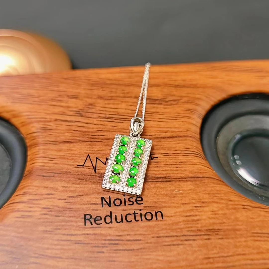 【KK23】*缅甸天然翡翠项链*S925银