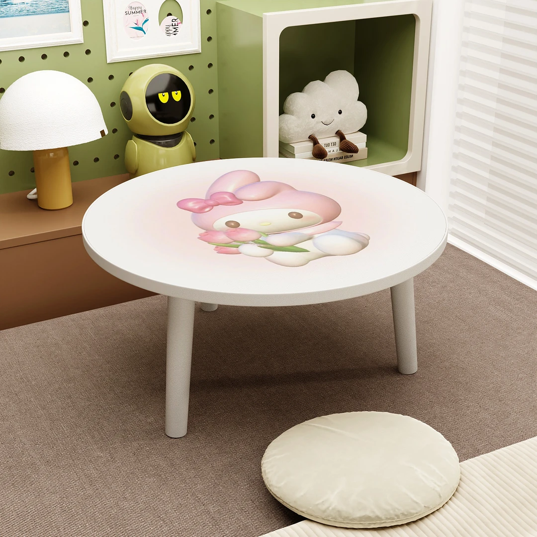 【申样专用】心望卡通圆桌电脑桌飘窗桌直径40*30懒人桌稳固tjh