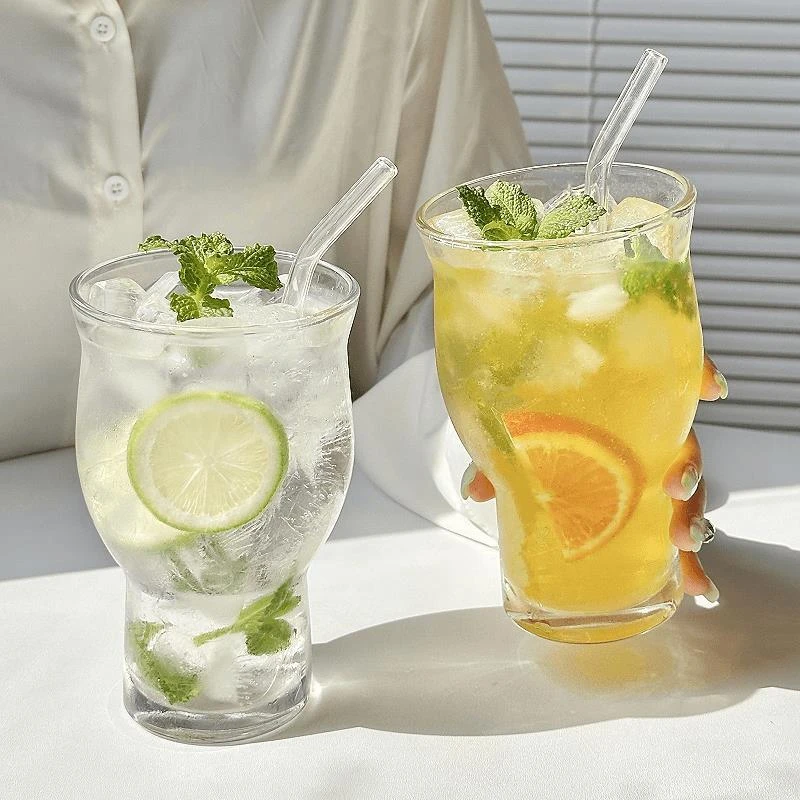 ins网红餐厅宽口果茶杯超大容量玻璃杯子奶茶饮品果汁杯冷饮杯子