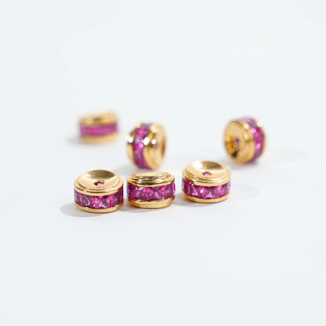 925银合成锆石银制品 方糖卡环隔珠文玩配饰方糖隔片手串搭配方糖