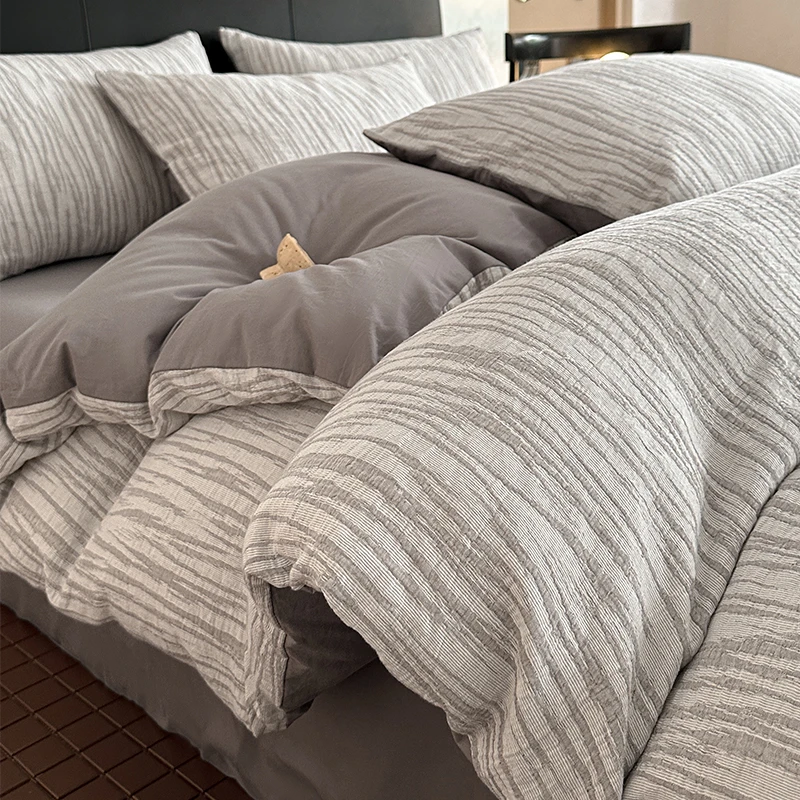 全棉三层纱床上四件套纯棉2024新款床单春秋被套三件套床品婴儿