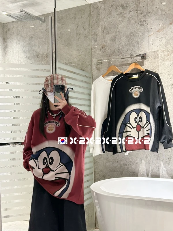 秋季新款大码女装150-220斤重工烫钻水印欧版长款毛圈棉打底上衣