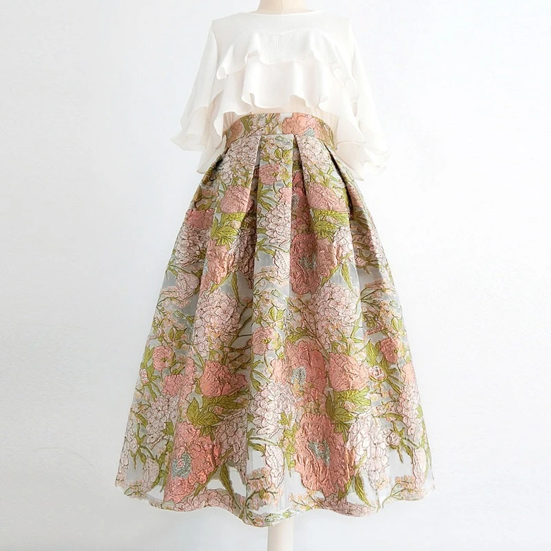 原创设计 高腰半身欧根纱蓬蓬裙自然蓬松有口袋半截裙子