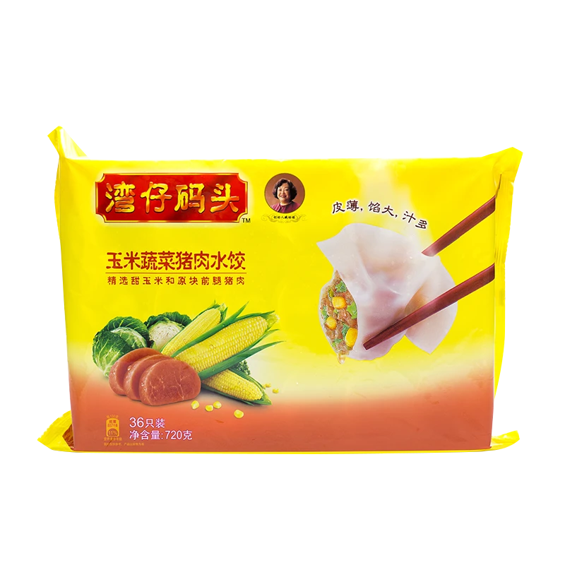 湾仔码头玉米蔬菜猪肉馅水饺720g