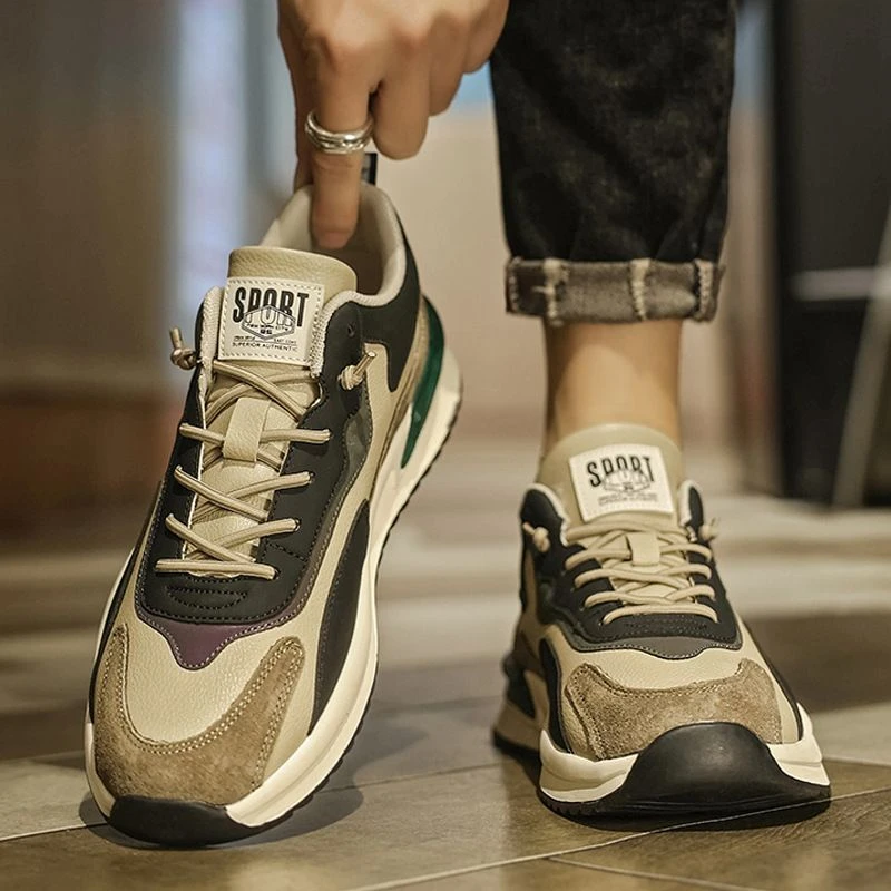 网红爆款男鞋复古男士休闲跑步运动鞋夏季百搭舒适老爹潮鞋子男