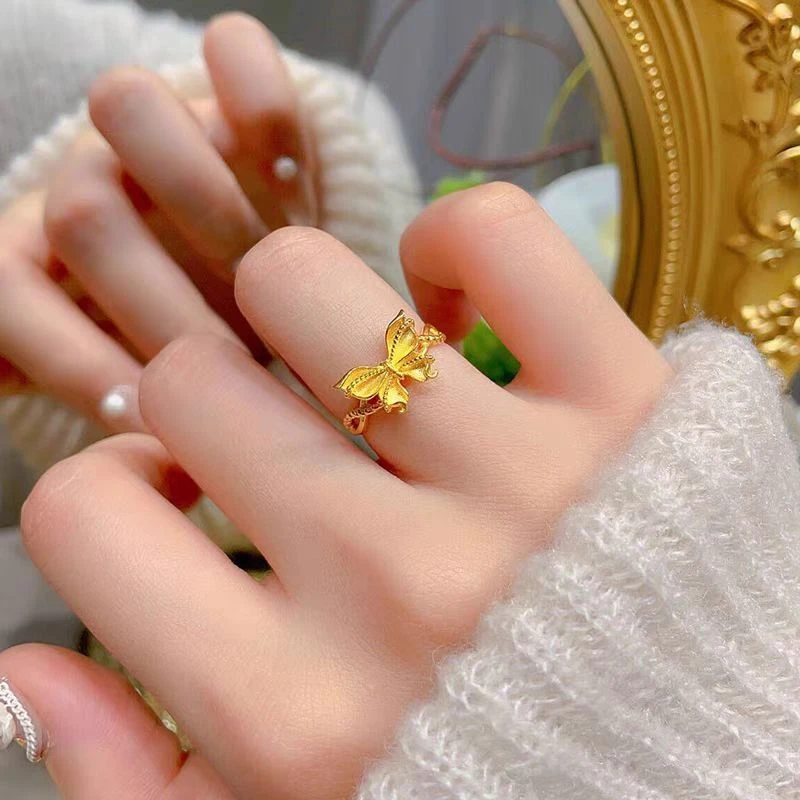 蝴蝶戒指 活口可调节