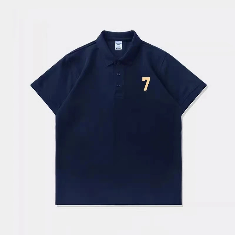 美式Polo衫男款夏季宽松速干翻领商务休闲百搭舒适港风藏青色上衣