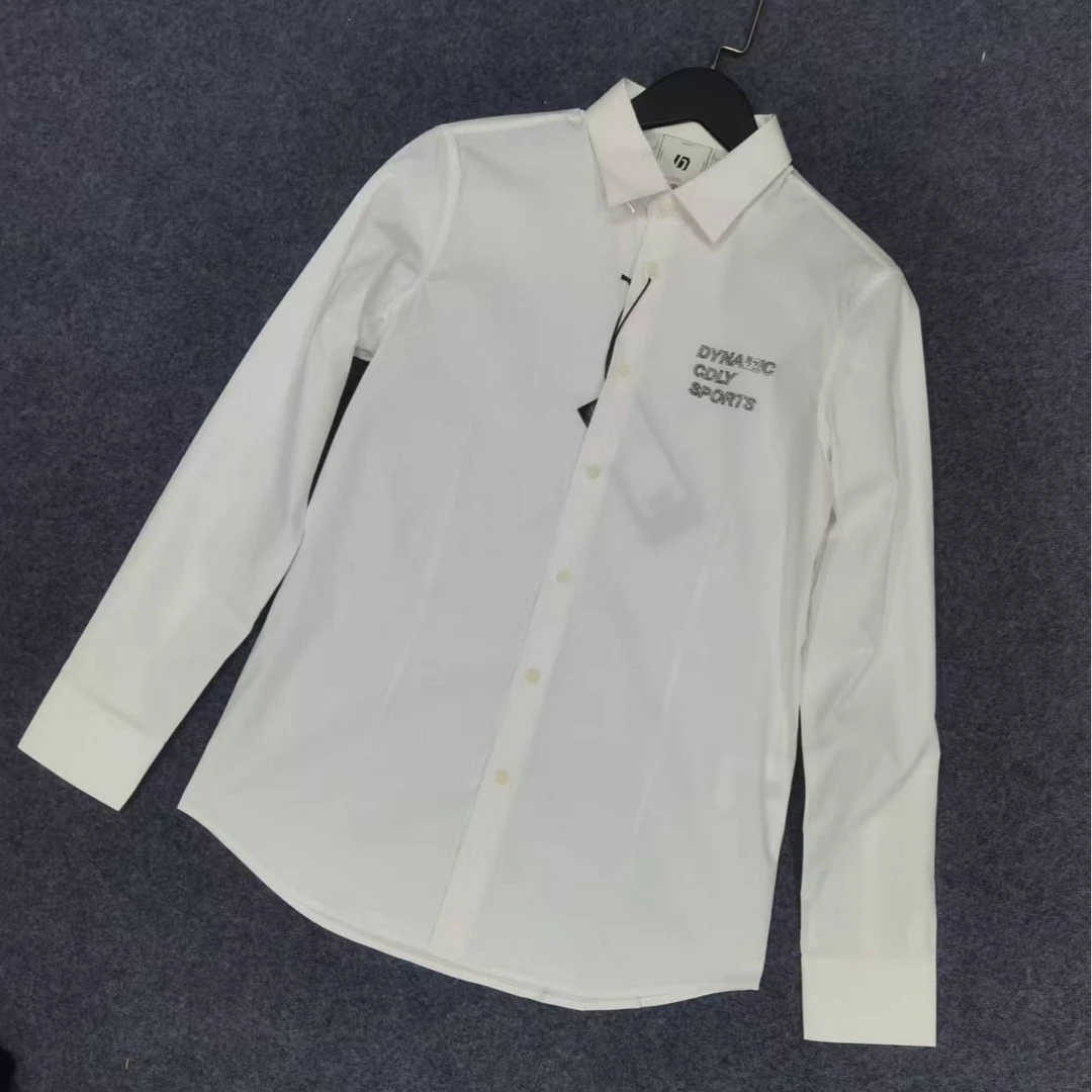 pcc020男士新款轻奢烫钻白色衬衫四季百搭