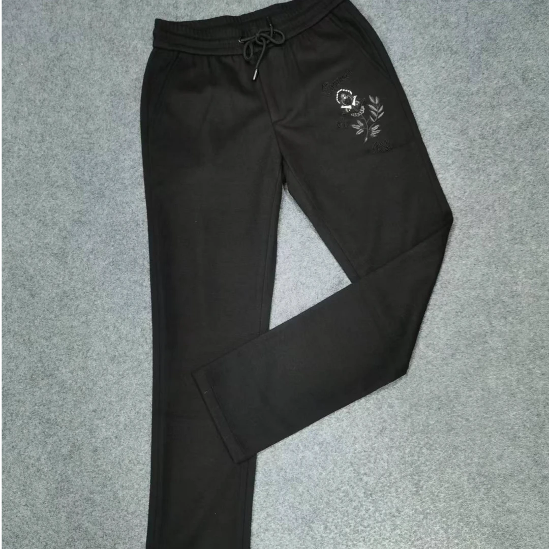 丹ku549男士厚款黑色简约时尚毛料休闲裤