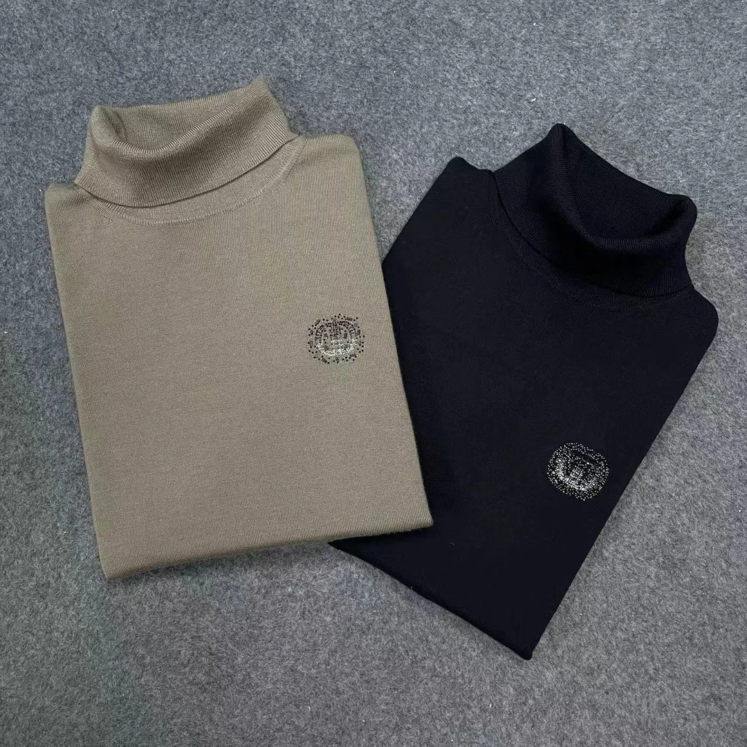 my552男士高领100%羊毛羊毛衫藏青色卡其色保暖舒适百搭