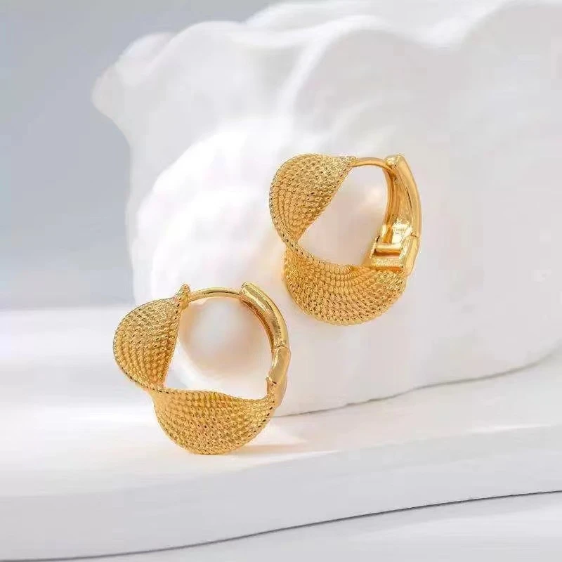 铜合金耳饰 镶钻几何圆圈耳扣气质简约素圈耳环个性设计耳圈2095